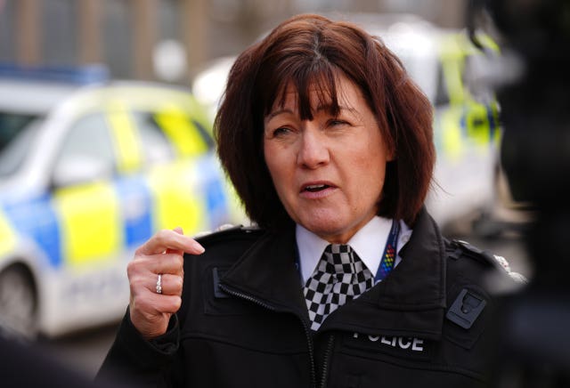 Jo Farrell speaks to journalists
