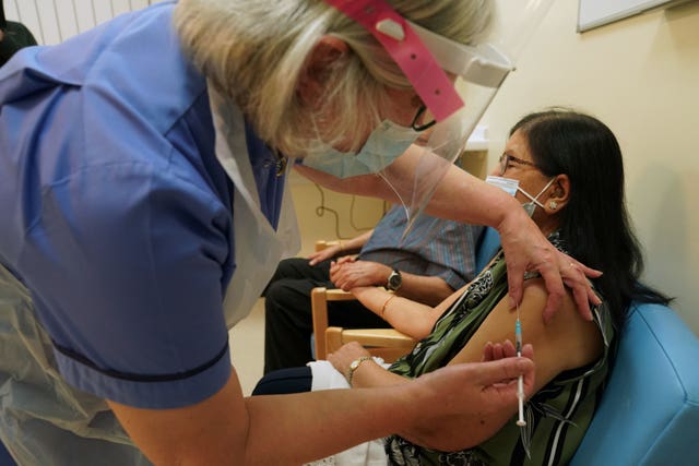 Ranjan receives the jab