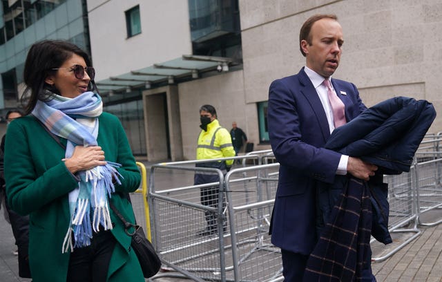 Former health secretary Matt Hancock with adviser Gina Coladangelo