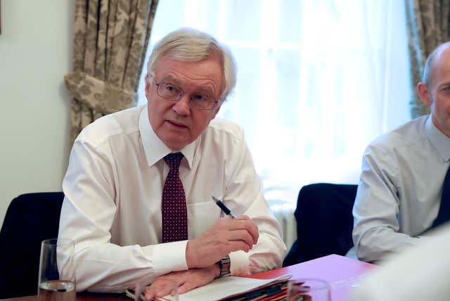 David Davis has said he is surprised that Michel Barnier is unclear about the UK's position (Steve Parsons/PA) 
