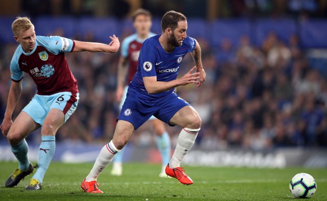 Gonzalo Higuain threw a drinks bottle in frustration during the draw with Burnley