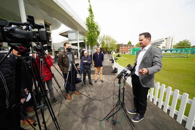 Rob Key talks to the media