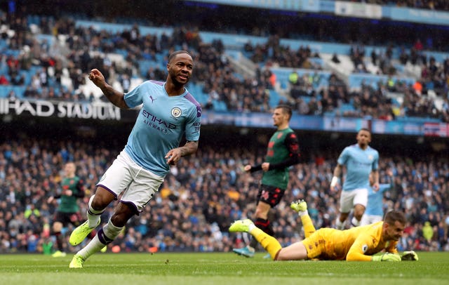 Raheem Sterling celebrates his opener