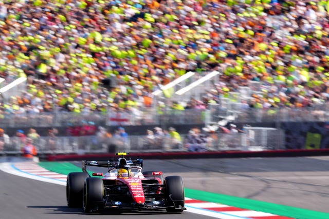Lewis Hamilton on his way to pole position at Silverstone