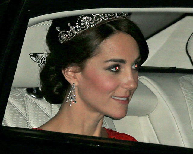 The Duchess of Cambridge in the Lotus Flower tiara at the Chinese state banquet (Gareth Fuller/PA)