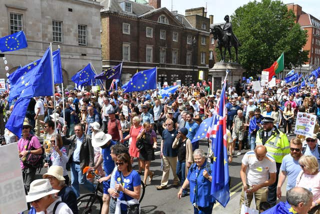 Crowds on Whitehall in central London