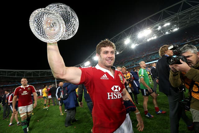 Leigh Halfpenny celebrates victory over Australia in 2013