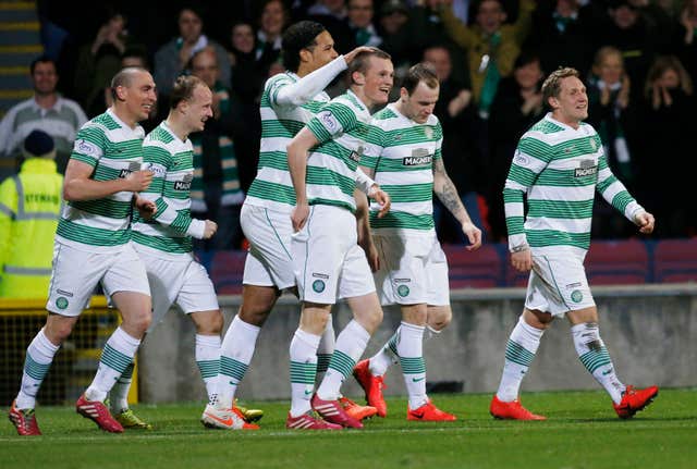 Virgil Van Dijk congratulates Liam Henderson on his goal 