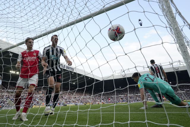 Fabian Schar's own goal wrapped up the points for Arsenal