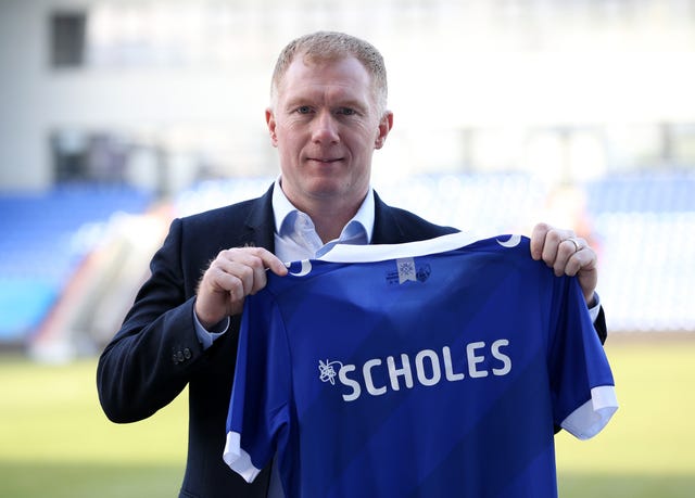  Paul Scholes was unveiled at Boundary Park on Monday 