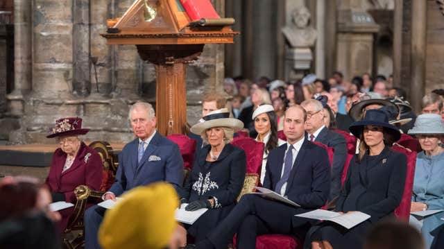 Meghan Markle attending her first official engagement with the Queen and senior royals at Westminster Abbey (Paul Grover/Daily Telegraph/PA)
