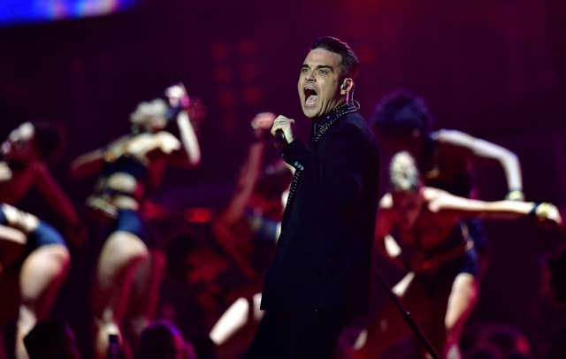 Robbie Williams on stage