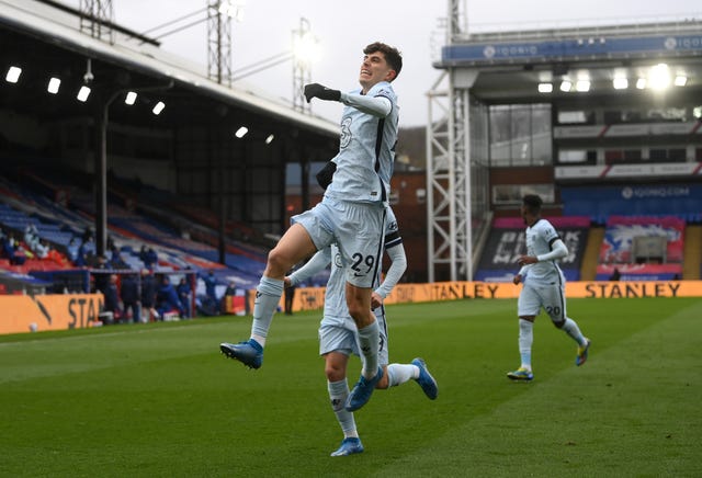 Kai Havertz opened the scoring in Chelsea's comfortable win at Crystal Palace