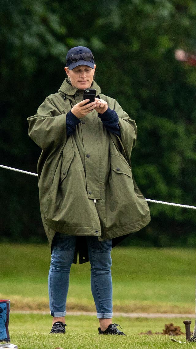Zara Tindall watches her cousin (Steve Parsons/PA)