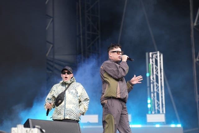 Kneecap on stage at the Electric Picnic festival