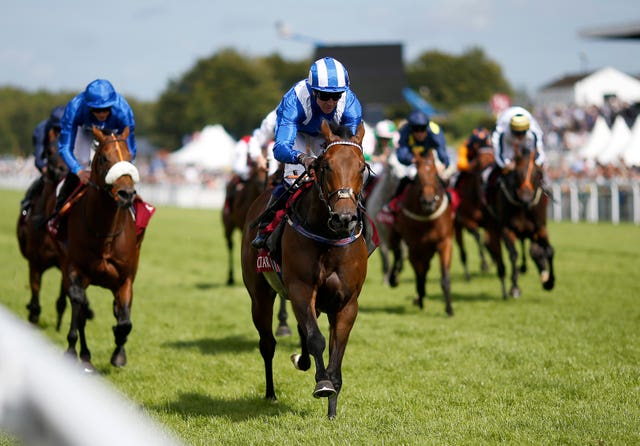 Battaash and Jim Crowley winning at Goodwood last year