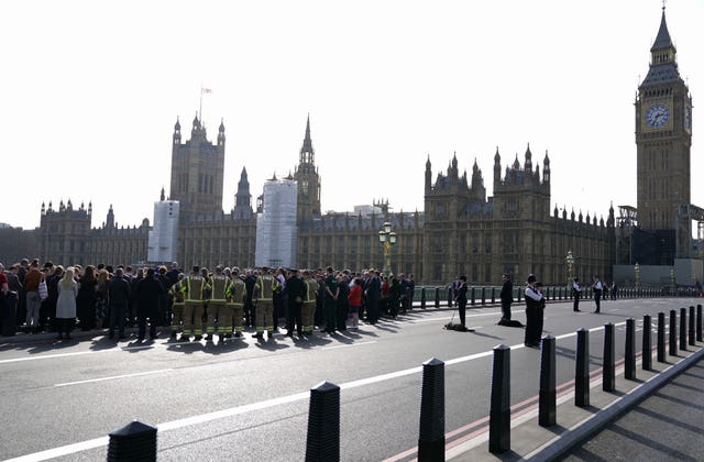 A plaque being unveiled on Westminster Bridge in 2022 to mark the fifth anniversary of the terror attack