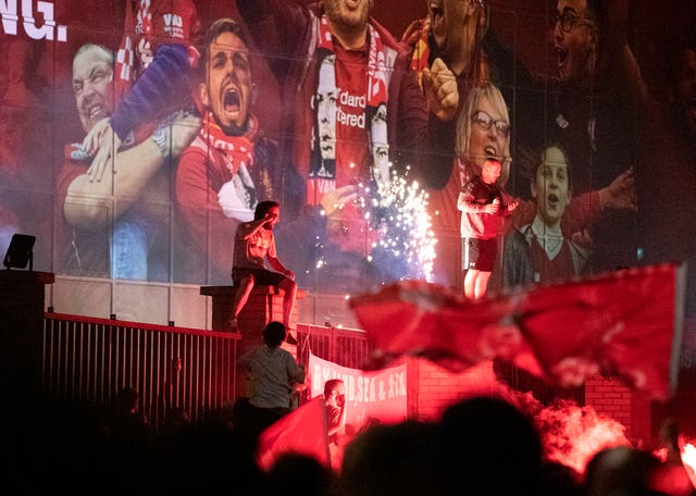 Liverpool fans outside Anfield