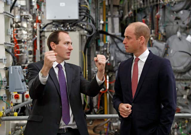 The Duke of Cambridge talks with Professor Ian Chapman