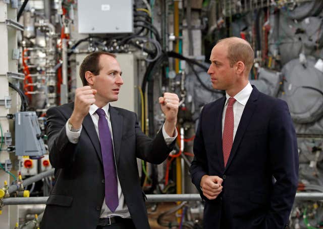 The Duke of Cambridge talks with Professor Ian Chapman 