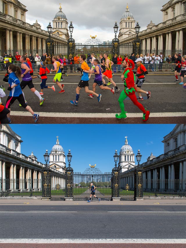 Scenes outside the Old Royal Naval College in Greenwich
