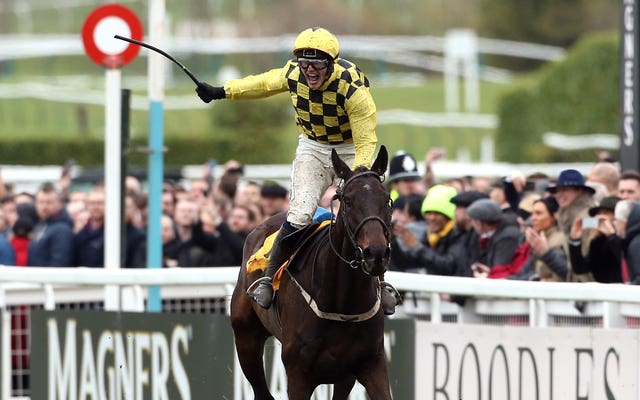 Paul Townend celebrates Gold Cup glory