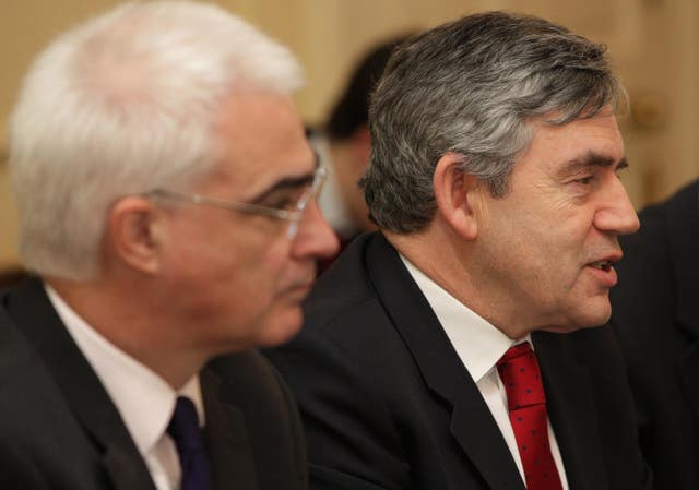 Former prime minister Gordon Brown and former chancellor Alistair Darling