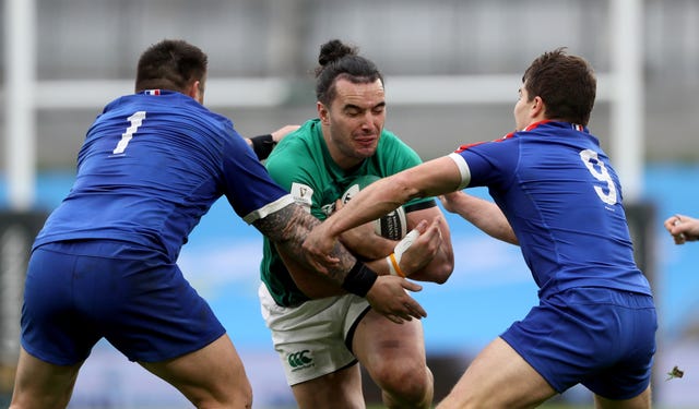 James Lowe, centre, is back in the Ireland team
