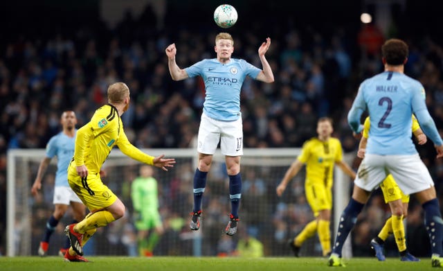 Kevin De Bruyne played his part in City's demolition of Burton in the Carabao Cup