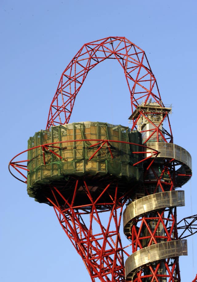 A general view of the ArcelorMittal Orbit sculpture, designed by Sir Anish Kapoor