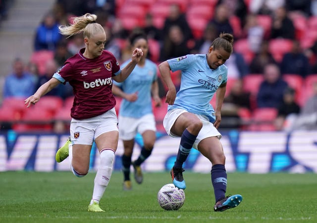 West Ham were beaten by Manchester City in the 2019 Women's FA Cup final (John Walton/PA).