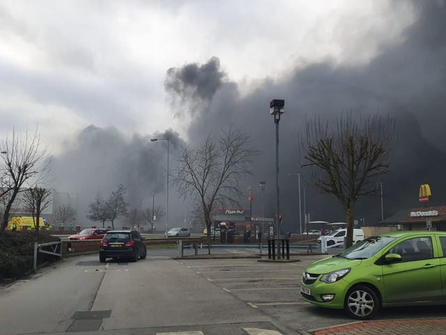 Smoke at Westgate Retail Park in Wakefield