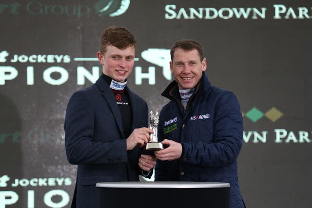 Former champion conditional James Bowen (left) rides Lord Napier for his father, Peter