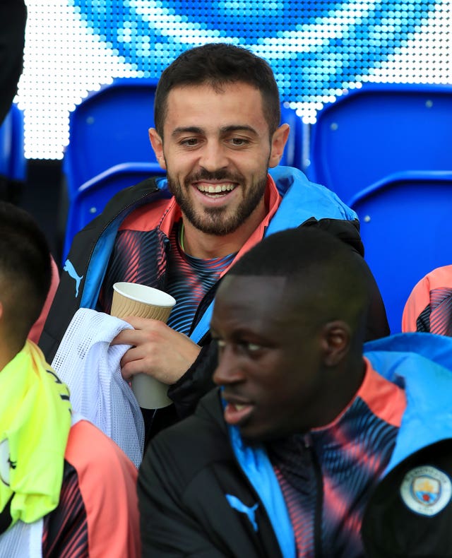 Bernardo Silva and Benjamin Mendy were both on the bench at Everton on Saturday