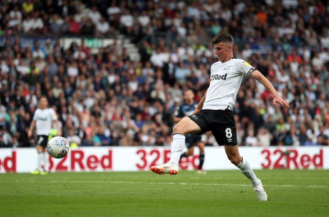 Mason Mount in action for Derby. (PA)