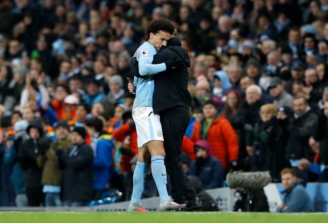 Pep Guardiola, right, insists there would be no hard feelings if Leroy Sane left Manchester City (Martin Rickett/PA)