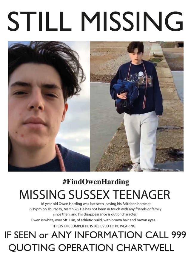 Appeal poster for missing Owen Harding