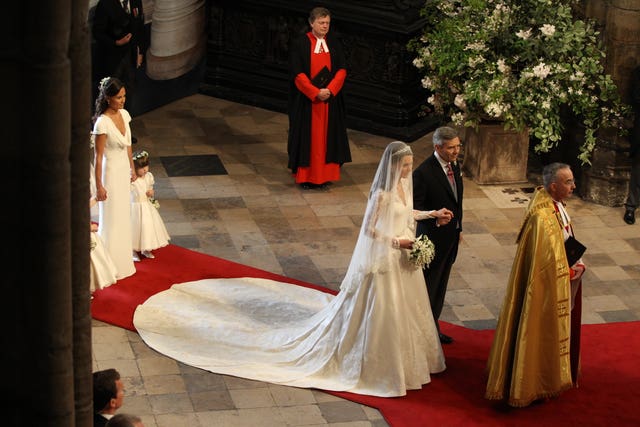 The floral scene at William and Kate's wedding in Westminster Abbey (Adrian Dennis/PA)