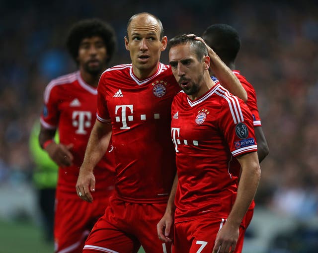 Franck Ribery, right,  and Arjen Robben are also unavailable for the trip to the BayArena (Dave Thompson/PA)