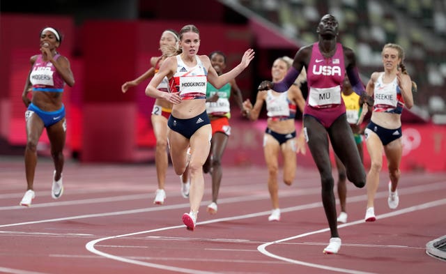 Keely Hodgkinson marches towards the line