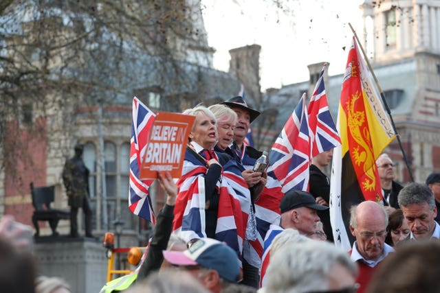 Brexit demonstrators in Parliament Square