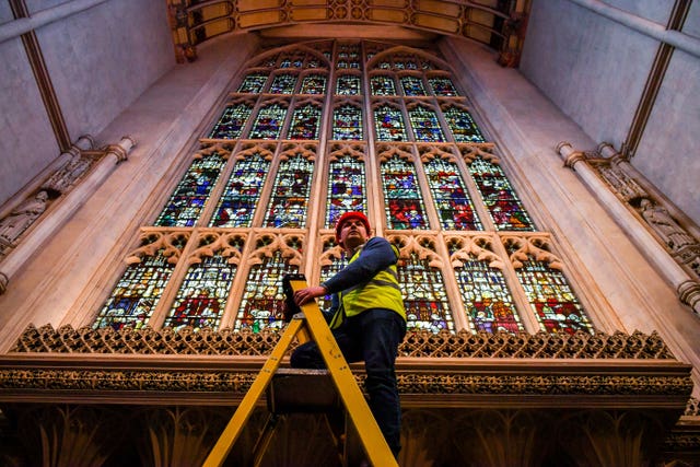 Bath Abbey restoration work inspected