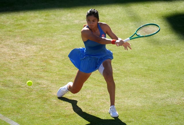Emma Raducanu in action