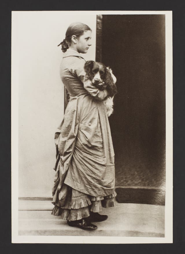 Beatrix Potter, aged 15, with her dog, Spot