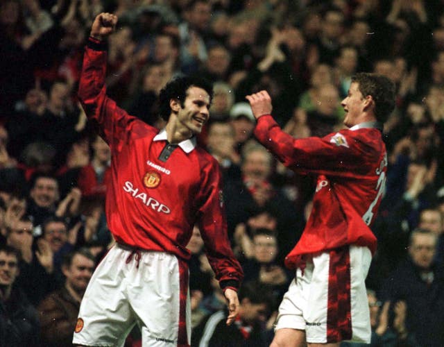 Solskjaer, right, will follow in the footsteps of Ryan Giggs, left, in taking the Manchester United role on a temporary basis