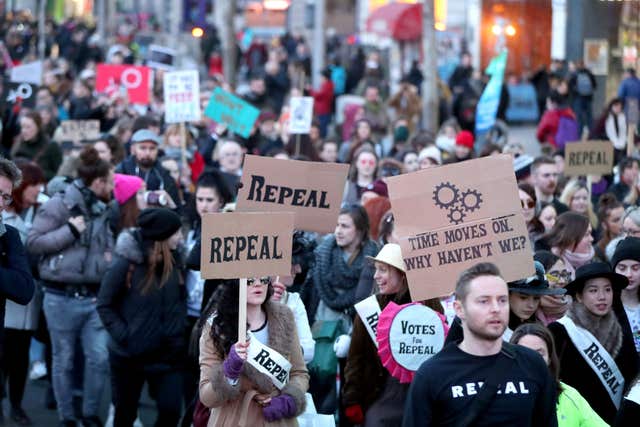 Demonstrations in Dublin city centre (Niall Carson/PA)