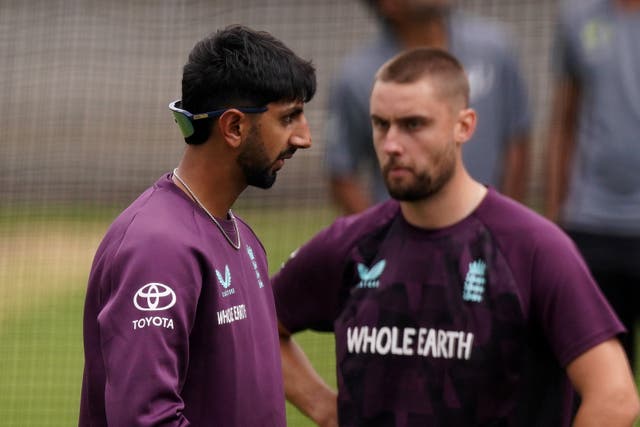 Shoaib Bashir and Will Jacks at England practice