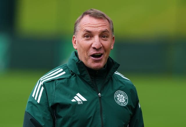 Celtic manager Brendan Rodgers during a training session at Lennoxtown