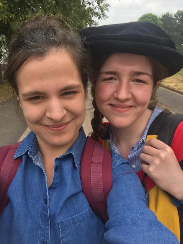 Twins Hannah, left, and Emmal Safi