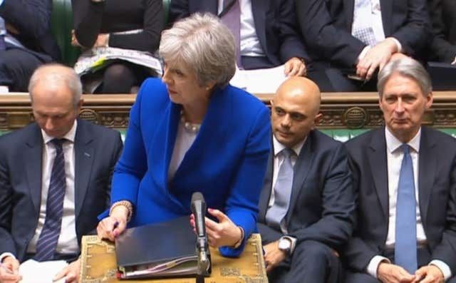 Theresa May was challenged at Prime Minister's Questions over the options for customs after Brexit (PA)